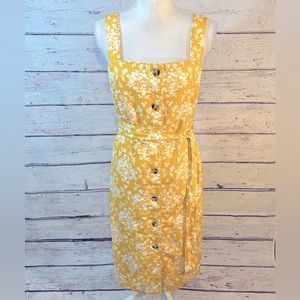 Ann Taylor Yellow Floral Midi Dress
